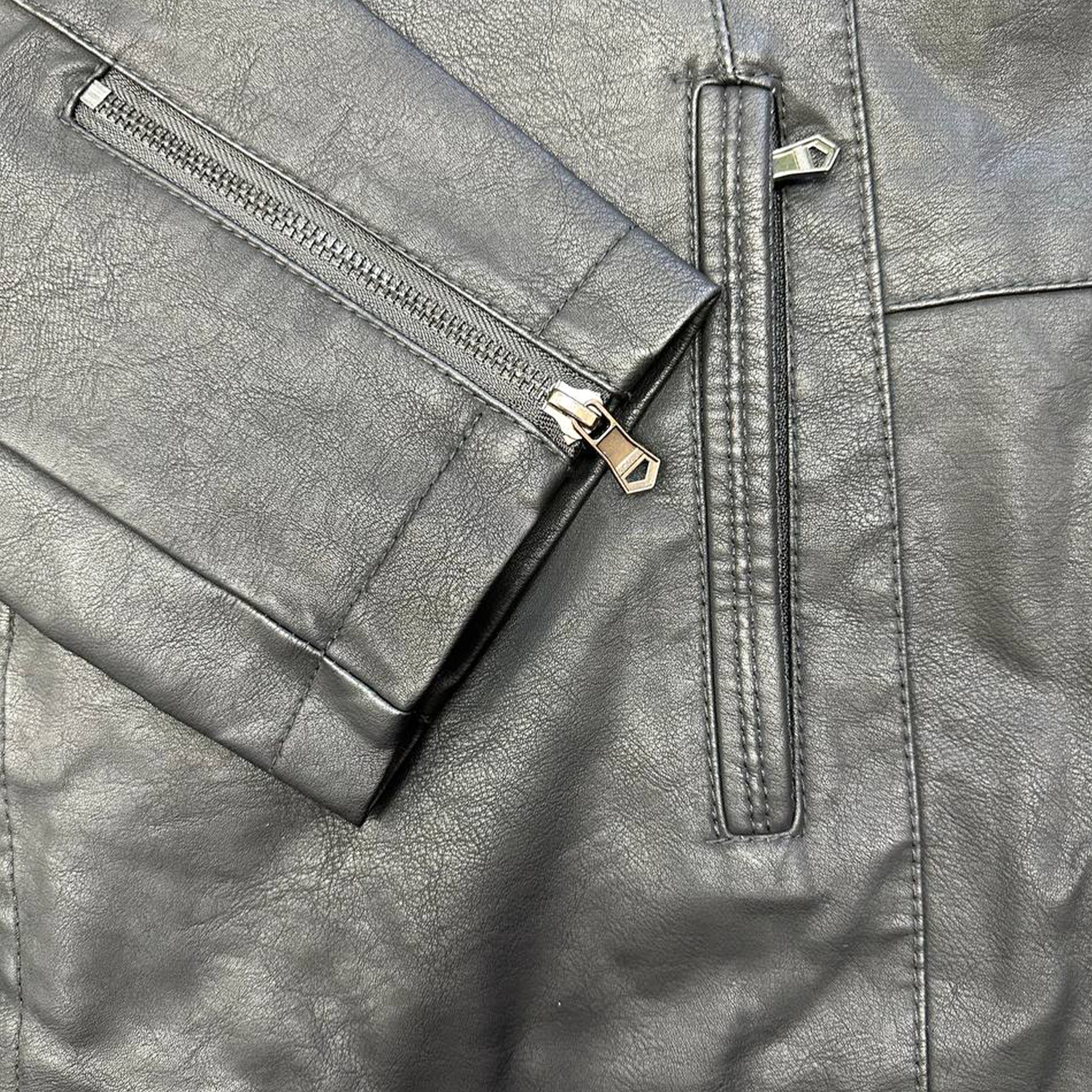 کاپشن مردانه چرم سایز بزرگ - Image 3